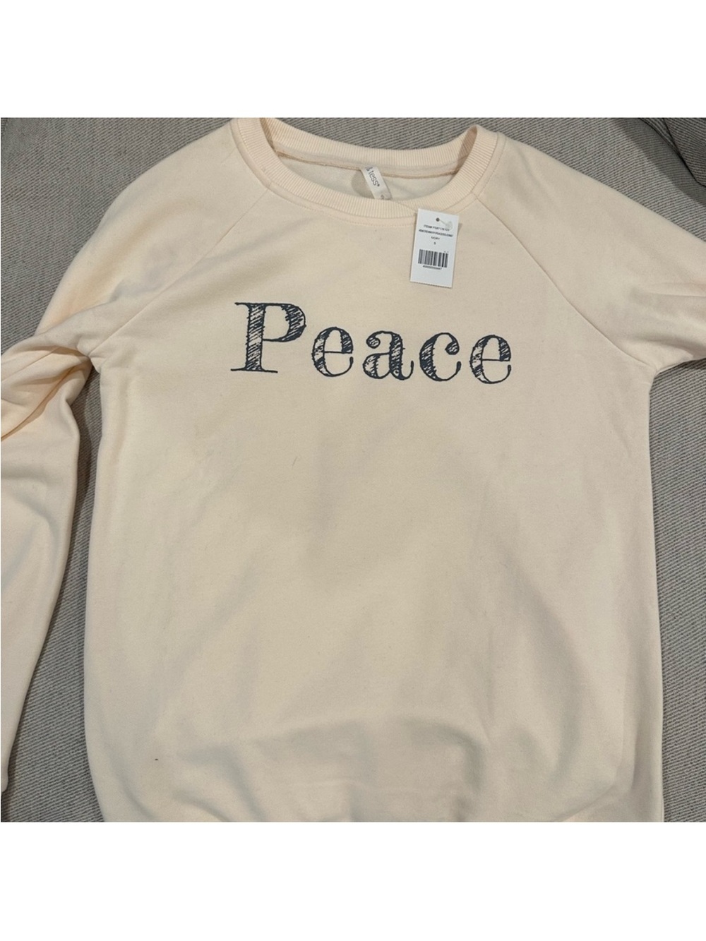 Peace Graphic Crewneck Sweatshirt - Cream